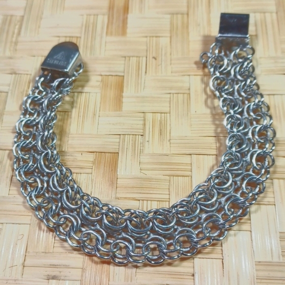 sterling Jewelry - Sterling Silver 925 Vintage  Double Circle Chain Bracelet 24 Grams